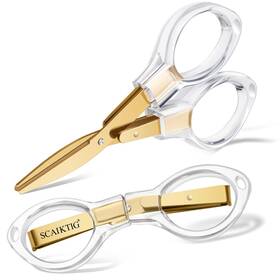Scaiktig Sg3503fs020300gw001 3.8 Inch Folding Travel Scissors Set 2 Pcs Safety Small Mini Foldable Sciss