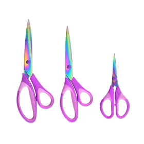 Tgf-103 Scaiktig Craft Scissors Set Of 3 Pack All Purpose Sharp Titanium Blades Shears Comfo