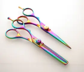 Set.lft.off-5.5.multi Scissors Ltd Set Of Professional Left Handed Hairdressing And Thinning 5.5