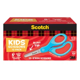 7100243066 Scotch 5 In Soft Touch Blunt Kid Scissors 12 Count Pack - Purple 1442b-12