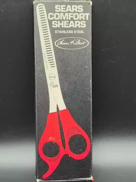 Sears 25-2068 Solingen Germany Stainless Steel Hair Scissors Red Handle Boxed Vintage