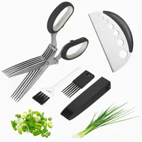 Shangtianfeng 736928669776 Herb Scissors Salad Upgrade With 5 Blades And Cover