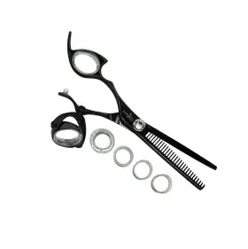 Lprssbk28 Shark Fin Branded Sharkfin Left Handed Scissors Professional Super Swivel Black 28 Tooth Thinner Lprssbk28 Shark Fin Branded Sharkfin Left Handed Scissors Professional Super Swivel Black 28 Tooth Thinner