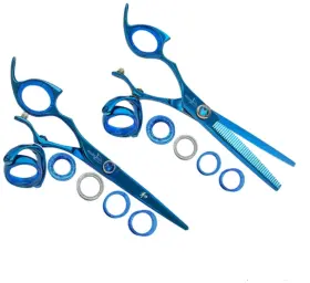 Lprssbl62 Shark Fin Branded Lprssbl62/28 Sharkfin Left Handed Scissors Professional Super Swivel Blue Set 6.25 Inch Shear & Lprssbl62 Shark Fin Branded Lprssbl62/28 Sharkfin Left Handed Scissors Professional Super Swivel Blue Set 6.25 Inch Shear &