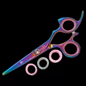 Rppbtrb62 Shark Fin Branded Rppbtrb62/28 Sharkfin Right Handed Scissors Professional Non-swivel Rainbow 6.2 Inch Shear And 28 Rppbtrb62 Shark Fin Branded Rppbtrb62/28 Sharkfin Right Handed Scissors Professional Non-swivel Rainbow 6.2 Inch Shear And 28