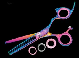 Rprbtrb15 Shark Fin Branded New Sharkfin 15 Tooth Right Hand Professional Non-swivel Rainbow Scissor Shears