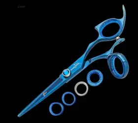 Rprswbl55 Shark Fin Branded New Sharkfin 5.5 Inch Right Hand Professional Line Swivel Blue Scissor Shears