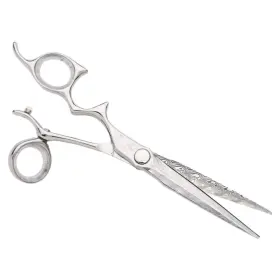 Ldadfsw62 Shark Fin Sharkfin Shears Left Handed Damascus Steel Swivel 6.25 Inch Scissors