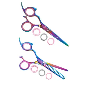 Lppbtrb55 Shark Fin Lppbtrb55/15 Sharkfin Left Professional Plus Nonswivel Rainbow 5.5 Shear And 15t Texturizer Set