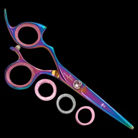 Lppbtrb62 Shark Fin Sharkfin Shears Professional Plus Non-swivel Rainbow 6.25 Inch Left Handed Scissors