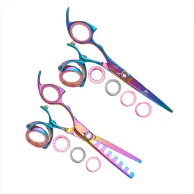 Lppssrb50 Shark Fin Lppssrb50/07 Sharkfin Professional Plus Left Super Swivel Rainbow 5.0 Inch Shear And 7t Chunker Set
