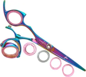 Lppssrb50 Shark Fin Lppssrb50/30 Sharkfin Professional Plus Left Super Swivel Rainbow 5 Inch Shear And 30t Thinner Set