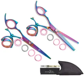 Lppssrb55 Shark Fin Lppssrb55/30 Sharkfin Professional Plus Left Super Swivel Rainbow 5.5 Shear And 30t Thinner Set