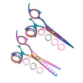 Shark Fin Lppssrb62/07 Sharkfin Professional Plus Left Super Swivel Rainbow 6.25 Shear And 7t Chunker Set