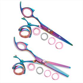 Shark Fin Lppssrb70/30 Sharkfin Professional Plus Left Super Swivel Rainbow 7 Inch Shear And 30t Thinner Set