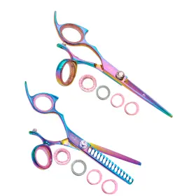 Lppswrb50 Shark Fin Lppswrb50/15 Sharkfin Professional Plus Left Swivel Rainbow 5 Inch Shear And 15tooth Texturizer Set