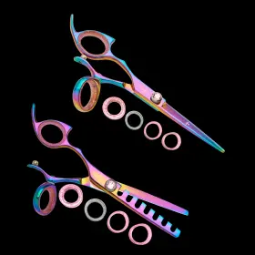 Lppswrb62 Shark Fin Lppswrb62/07 Sharkfin Professional Plus Left Swivel Rainbow 6.25 Inch Shear And 7 Tooth Chunker Set