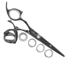 Lprssbk55 Shark Fin Sharkfin Shears Professional Left Handed Super Swivel Black 5.5 Inch Scissors