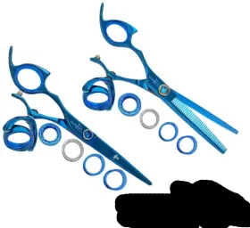 Lprssbl55 Shark Fin Lprssbl55/28 Sharkfin Professional Left Super Swivel Blue 5.5 Inch Shear And 28 Tooth Thinner Set Lprssbl55 Shark Fin Lprssbl55/28 Sharkfin Professional Left Super Swivel Blue 5.5 Inch Shear And 28 Tooth Thinner Set