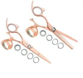 Lprssrg55 Shark Fin Lprssrg55/28 Sharkfin Professional Left Super Swivel Rose Gold 5.5 Inch Shear And 28t Thinner Set