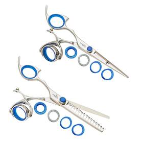 Shark Fin Lprsssl55/15 Sharkfin Professional Left Super Swivel Stainless 5.5 Shear And 15t Texturizer Set