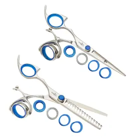 Lprsssl55 Shark Fin Lprsssl55/15 Sharkfin Professional Left Super Swivel Stainless 5.5 Shear And 15t Texturizer Set