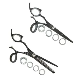 Lprswbk55 Shark Fin Lprswbk55/40 Sharkfin Professional Left Hand Swivel Black 5.5 Inch Shear And 40 Tooth Blender Set