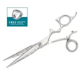 Rdadfss70 Shark Fin Sharkfin Damascus Right Handed Swivel 7.0 Inch Shears With Super Attachment