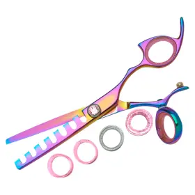 Rppswrb07 Shark Fin Sharkfin Shears Professional Plus Right Handed Swivel Rainbow 7 Tooth Chunker