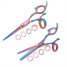 Shark Fin Rppswrb50/30 Sharkfin Professional Plus Right Swivel Rainbow 5 Inch Shear And 30 Tooth Thinner Set