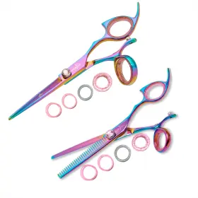 Rppswrb50 Shark Fin Rppswrb50/30 Sharkfin Professional Plus Right Swivel Rainbow 5 Inch Shear And 30 Tooth Thinner Set