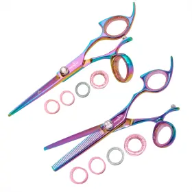 Rppswrb55 Shark Fin Rppswrb55/40 Sharkfin Professional Plus Right Swivel Rainbow 5.5 Inch Shear And 40tooth Blender Set