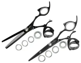 Rprssbk62 Shark Fin Rprssbk62/28 Sharkfin Professional Right Super Swivel Black 6.25 Inch Shear And 28tooth Thinner Set