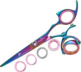 Rprssrb62 Shark Fin Sharkfin Shears Professional Right Handed Super Swivel Rainbow 6.25 Inch Scissors