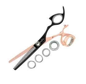 Shark Fin Rprssrg/bk28 Sharkfin Shears Professional Right Super Swivel Rose Gold/black 28 Tooth Thinner