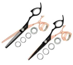 Shark Fin Rprssrg/bk62/28 Sharkfin Professional Right Super Swivel Rose Gold/black 6.25 Inch Shear/28t Thinner