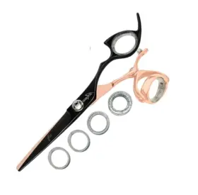 Bk62 Shark Fin Rprssrg/bk62 Sharkfin Shears Professional Right Hand Super Swivel Rose Gold/black 6.25 Inch