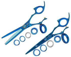 Shark Fin Rprswbl55/28 Sharkfin Shears Professional Right Swivel Blue 5.5 Inch Shear And 28 Tooth Thinner Set