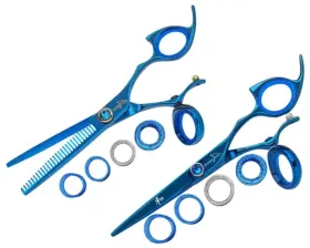 Rprswbl62 Shark Fin Rprswbl62/28 Sharkfin Shears Professional Right Swivel Blue 6.25 Inch Shear And 28tooth Thinner Set