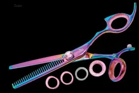 Rprswrb28 Shark Fin Sharkfin Shears Professional Right Hand Swivel Rainbow 28 Tooth Thinner