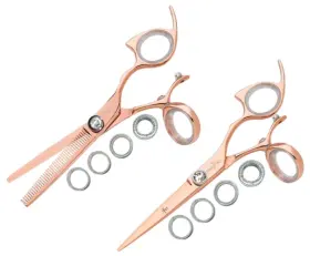 Rprswrg62 Shark Fin Rprswrg62/40 Sharkfin Professional Right Swivel Rose Gold/black 6.25 Inch Shear And 40t Blender Set