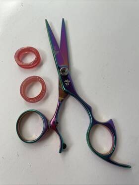 Sharkfin D502070 5.5 Inch Rainbow Shears With Thumb Swivel Right-hand Vg Condition