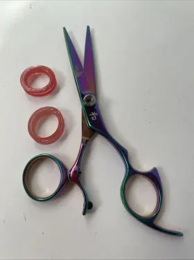 D502070 Sharkfin 5.5 Inch Rainbow Shears With Thumb Swivel Right-hand Vg Condition