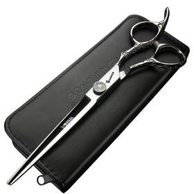 Sharonds 712145857639 7 Inch Rose Pattern Professional Hair Scissors Japanese Stainless Steel Salon Set