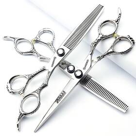 Sharonds T1-fngy-dmlx 6/7/8 Inch Professional Hairdressing Scissors Barber Rose Pattern Hair Stylis