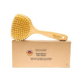 Shash 853649008421 Since 1869 Hand Made In Germany - Smooth 100% Boar Bristle Body Brush Gently