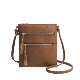 C006 Sibalasi Womens Functional Crossbody Bag Zippered Multi-pockets With Tassel Lightwei