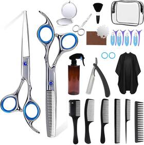 Sievic 313030714794 Hair Cutting Scissors Kit 27pcs Professional Stainless-steel Sharp Barber Profes