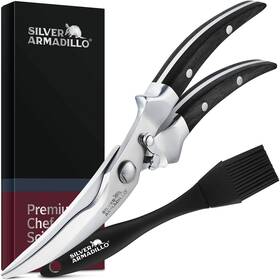 Silver Armadillo W070 Heavy Duty Poultry Shears Food Grade Stainless Steel Scissors For Bone Chi