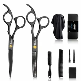 Sirabe 696567107742 10 Pcs Hair Cutting Scissors Set Professional Haircut Kit With